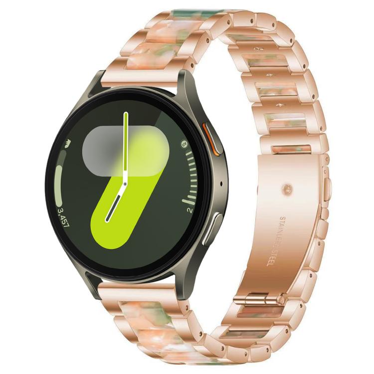 Correia de Relógio de Metal com Resina de Três Contas xDfind, Para Samsung Galaxy Watch Ultra/Ultra 2025, Para Samsung Galaxy Watch8 / 8 Classic, Para Samsung Galaxy Watch 7 / 6 / 5 / FE
