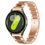 Correia de Relógio de Metal com Resina de Três Contas xDfind, Para Samsung Galaxy Watch Ultra/Ultra 2025, Para Samsung Galaxy Watch8 / 8 Classic, Para Samsung Galaxy Watch 7 / 6 / 5 / FE