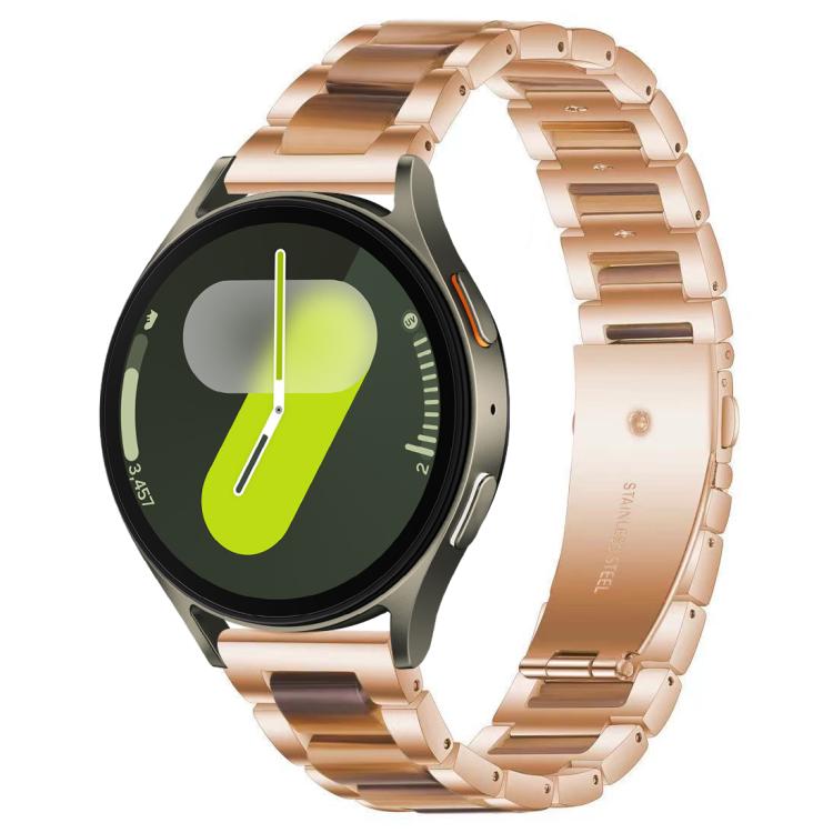 Correia de Relógio de Metal com Resina de Três Contas xDfind, Para Samsung Galaxy Watch Ultra/Ultra 2025, Para Samsung Galaxy Watch8 / 8 Classic, Para Samsung Galaxy Watch 7 / 6 / 5 / FE