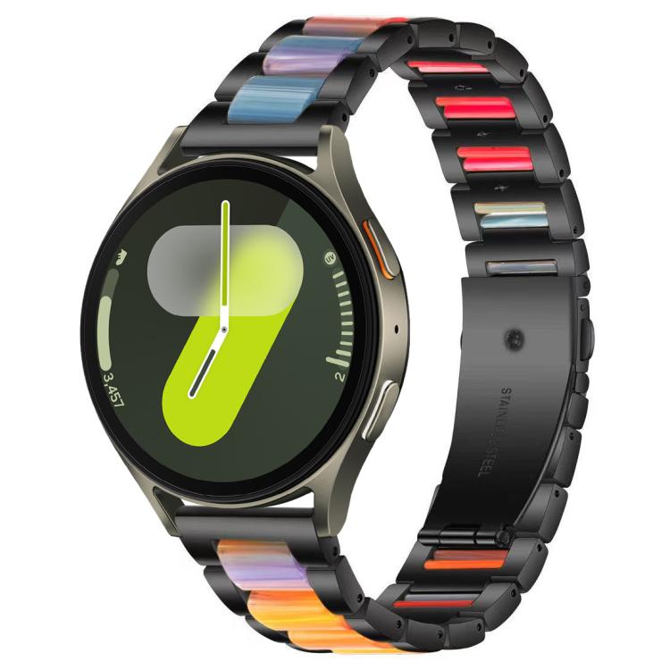 Correia de Relógio de Metal com Resina de Três Contas xDfind, Para Samsung Galaxy Watch Ultra/Ultra 2025, Para Samsung Galaxy Watch8 / 8 Classic, Para Samsung Galaxy Watch 7 / 6 / 5 / FE