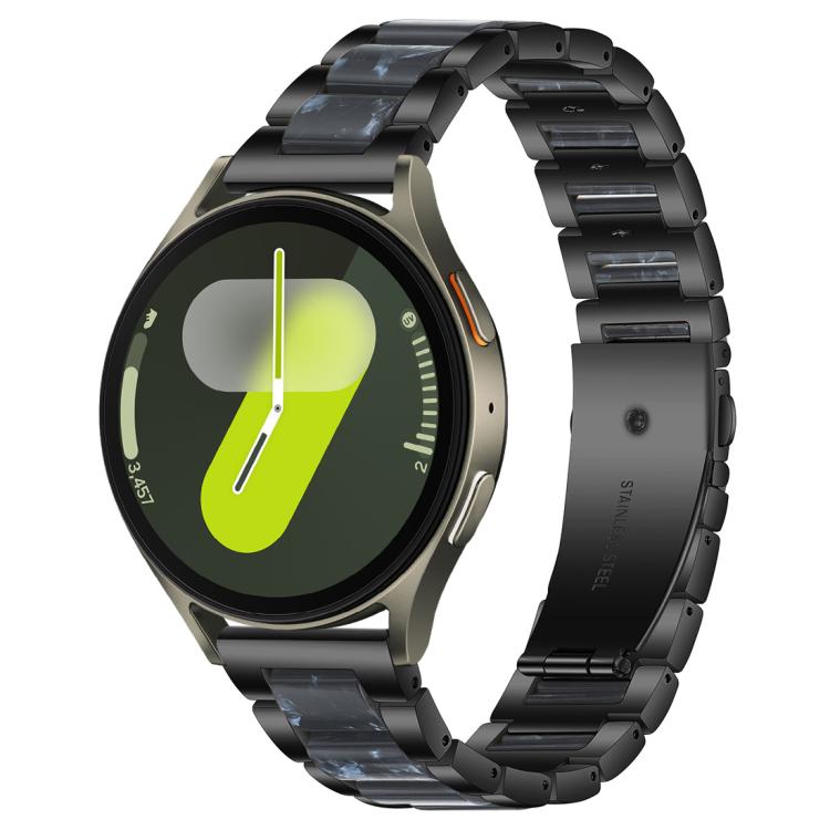 Correia de Relógio de Metal com Resina de Três Contas xDfind, Para Samsung Galaxy Watch Ultra/Ultra 2025, Para Samsung Galaxy Watch8 / 8 Classic, Para Samsung Galaxy Watch 7 / 6 / 5 / FE