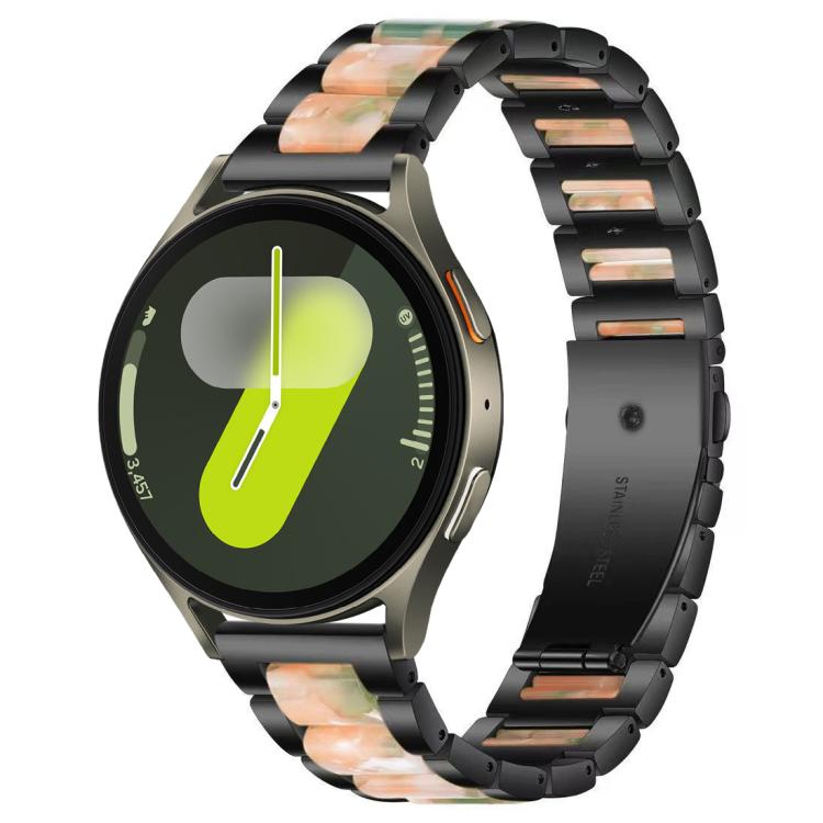 Correia de Relógio de Metal com Resina de Três Contas xDfind, Para Samsung Galaxy Watch Ultra/Ultra 2025, Para Samsung Galaxy Watch8 / 8 Classic, Para Samsung Galaxy Watch 7 / 6 / 5 / FE