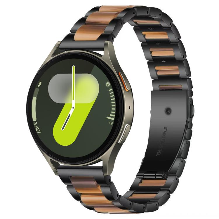 Correia de Relógio de Metal com Resina de Três Contas xDfind, Para Samsung Galaxy Watch Ultra/Ultra 2025, Para Samsung Galaxy Watch8 / 8 Classic, Para Samsung Galaxy Watch 7 / 6 / 5 / FE