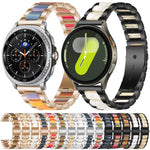 Correia de Relógio de Metal com Resina de Três Contas xDfind, Para Samsung Galaxy Watch Ultra/Ultra 2025, Para Samsung Galaxy Watch8 / 8 Classic, Para Samsung Galaxy Watch 7 / 6 / 5 / FE