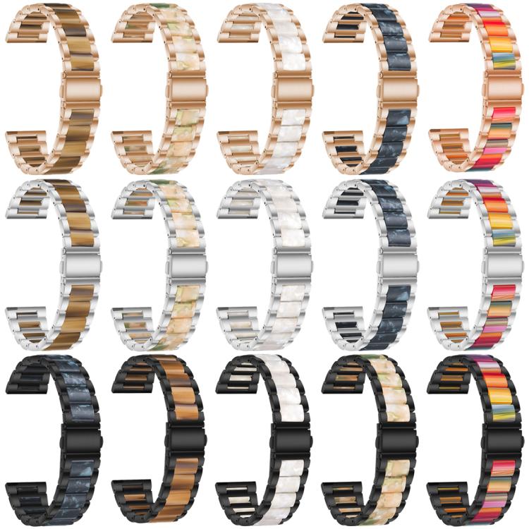 Correia de Relógio de Metal com Resina de Três Contas xDfind, Para Samsung Galaxy Watch Ultra/Ultra 2025, Para Samsung Galaxy Watch8 / 8 Classic, Para Samsung Galaxy Watch 7 / 6 / 5 / FE