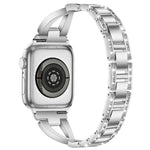 Pulseira de Relógio em Metal com Diamantes em Forma de X de Uma Só Fila xDfind, Para Apple Watch 42 / 44 / 45 / 46 / 49mm, Para Apple Watch 38 / 40 / 41 / S10 42mm