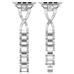 Pulseira de Relógio em Metal com Diamantes em Forma de X de Uma Só Fila xDfind, Para Apple Watch 42 / 44 / 45 / 46 / 49mm, Para Apple Watch 38 / 40 / 41 / S10 42mm