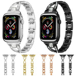 Pulseira de Relógio em Metal com Diamantes em Forma de X de Uma Só Fila xDfind, Para Apple Watch 42 / 44 / 45 / 46 / 49mm, Para Apple Watch 38 / 40 / 41 / S10 42mm