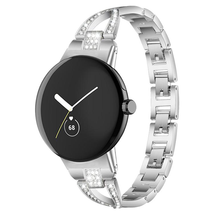 Pulseira de Relógio Metálica com Diamantes em Forma de X xDfind, para Google Pixel Watch 4 / 3 / 2 / 1 41mm
