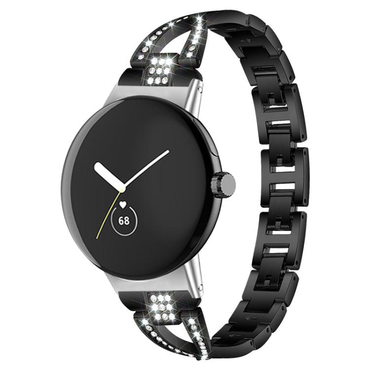 Pulseira de Relógio Metálica com Diamantes em Forma de X xDfind, para Google Pixel Watch 4 / 3 / 2 / 1 41mm