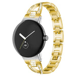 Pulseira de Relógio Metálica com Diamantes em Forma de X xDfind, para Google Pixel Watch 4 / 3 / 2 / 1 41mm