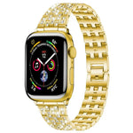 Pulseira de Relógio em Metal com Cinco Contas e Diamantes Completos xDfind, Para Apple Watch 42 / 44 / 45 / 46 / 49mm, Para Apple Watch 38 / 40 / 41 / S10 42mm