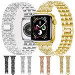 Pulseira de Relógio em Metal com Cinco Contas e Diamantes Completos xDfind, Para Apple Watch 42 / 44 / 45 / 46 / 49mm, Para Apple Watch 38 / 40 / 41 / S10 42mm