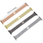Pulseira de Relógio em Metal com Cinco Contas e Diamantes Completos xDfind, Para Apple Watch 42 / 44 / 45 / 46 / 49mm, Para Apple Watch 38 / 40 / 41 / S10 42mm
