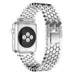 Pulseira de Relógio em Metal com Textura de Escama de Peixe xDfind, Para Apple Watch 42 / 44 / 45 / 46 / 49mm, Para Apple Watch 38 / 40 / 41 / S11 42mm