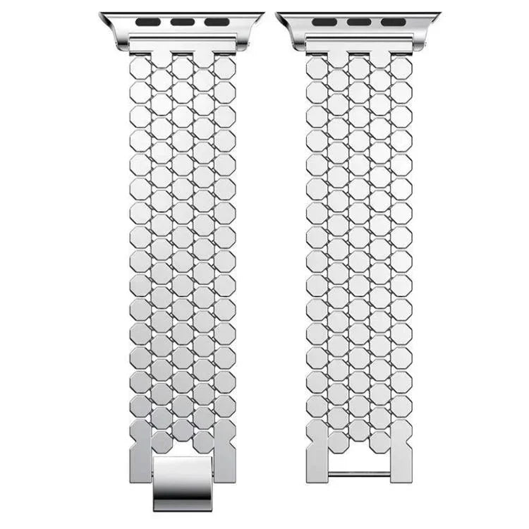 Pulseira de Relógio em Metal com Textura de Escama de Peixe xDfind, Para Apple Watch 42 / 44 / 45 / 46 / 49mm, Para Apple Watch 38 / 40 / 41 / S11 42mm