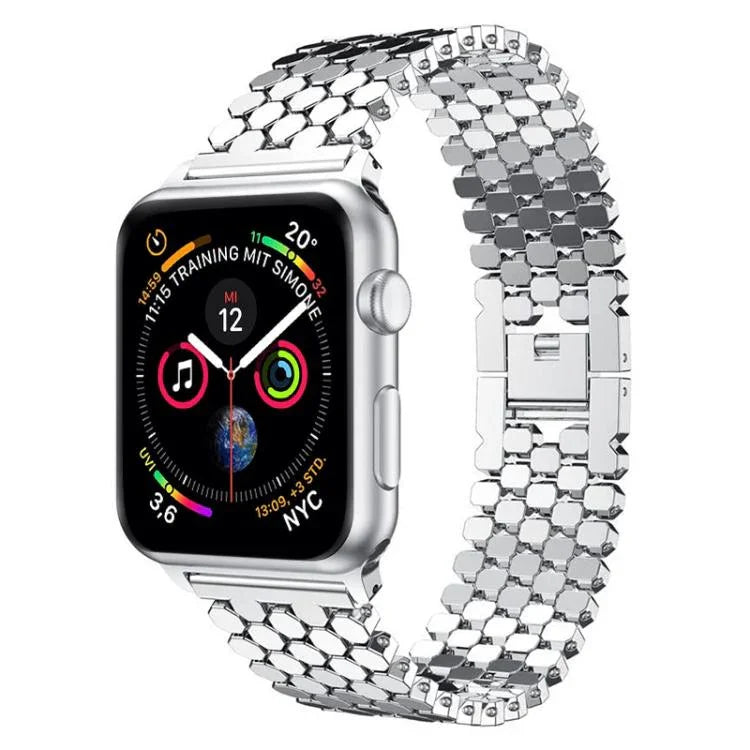 Pulseira de Relógio em Metal com Textura de Escama de Peixe xDfind, Para Apple Watch 42 / 44 / 45 / 46 / 49mm, Para Apple Watch 38 / 40 / 41 / S11 42mm