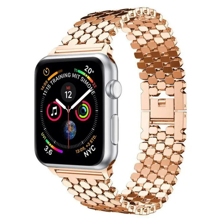 Pulseira de Relógio em Metal com Textura de Escama de Peixe xDfind, Para Apple Watch 42 / 44 / 45 / 46 / 49mm, Para Apple Watch 38 / 40 / 41 / S11 42mm