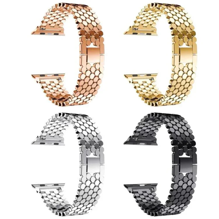 Pulseira de Relógio em Metal com Textura de Escama de Peixe xDfind, Para Apple Watch 42 / 44 / 45 / 46 / 49mm, Para Apple Watch 38 / 40 / 41 / S11 42mm