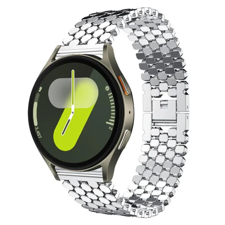 Correia de Relógio Metálica com Textura de Escama de Peixe xDfind, Para Samsung Galaxy Watch Ultra/Ultra 2025, Para Samsung Galaxy Watch8 / 8 Classic, Para Samsung Galaxy Watch7 / FE / 6 / 5 / 4, Para Samsung Galaxy Fit3