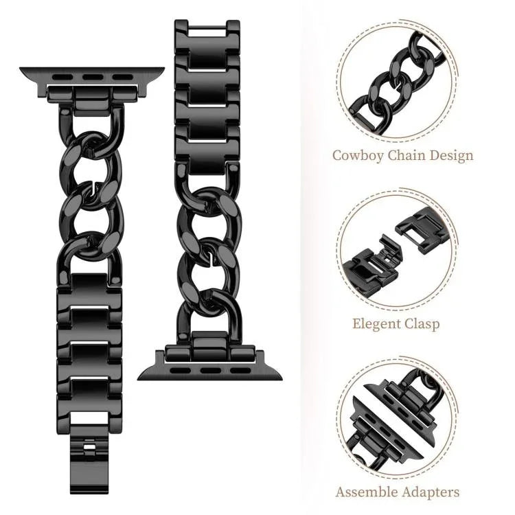 Pulseira de Relógio em Metal com Corrente de Ganga xDfind, Para Apple Watch 42 / 44 / 45 / 46 / 49mm