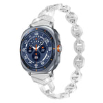 Correia de Relógio em Aço Inoxidável com Diamantes xDfind, Para Samsung Galaxy Watch Ultra/Ultra 2025, Para Samsung Galaxy Watch8 / 8 Classic
