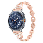 Correia de Relógio em Aço Inoxidável com Diamantes xDfind, Para Samsung Galaxy Watch Ultra/Ultra 2025, Para Samsung Galaxy Watch8 / 8 Classic