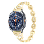 Correia de Relógio em Aço Inoxidável com Diamantes xDfind, Para Samsung Galaxy Watch Ultra/Ultra 2025, Para Samsung Galaxy Watch8 / 8 Classic