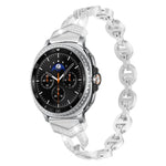 Correia de Relógio em Aço Inoxidável com Diamantes xDfind, Para Samsung Galaxy Watch Ultra/Ultra 2025, Para Samsung Galaxy Watch8 / 8 Classic