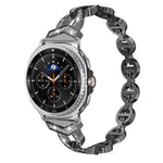 Correia de Relógio em Aço Inoxidável com Diamantes xDfind, Para Samsung Galaxy Watch Ultra/Ultra 2025, Para Samsung Galaxy Watch8 / 8 Classic