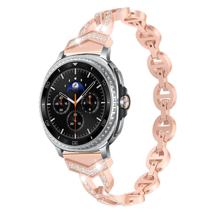 Correia de Relógio em Aço Inoxidável com Diamantes xDfind, Para Samsung Galaxy Watch Ultra/Ultra 2025, Para Samsung Galaxy Watch8 / 8 Classic