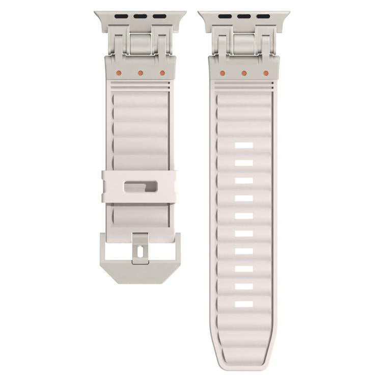 Mecha Stripe Texture Silicone Watch Band, For Apple Watch 46mm / 49mm / 45mm / 44mm