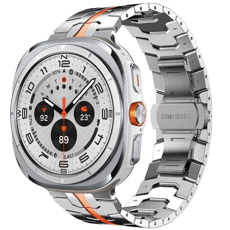 Correia de Relógio em Aço Inoxidável com Fivela Borboleta xDfind, Para Samsung Galaxy Watch Ultra / Ultra 2025, Para Samsung Galaxy Watch8 / 8 Classic