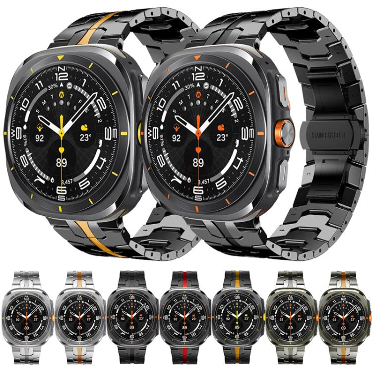 Correia de Relógio em Aço Inoxidável com Fivela Borboleta xDfind, Para Samsung Galaxy Watch Ultra / Ultra 2025, Para Samsung Galaxy Watch8 / 8 Classic