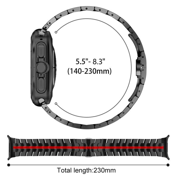 Correia de Relógio em Aço Inoxidável com Fivela Borboleta xDfind, Para Samsung Galaxy Watch Ultra / Ultra 2025, Para Samsung Galaxy Watch8 / 8 Classic