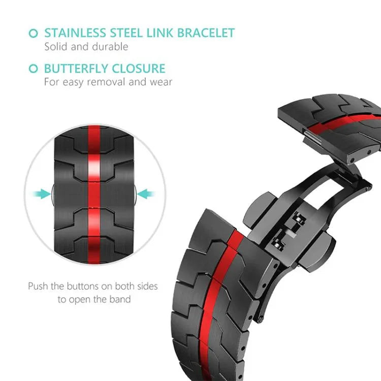 Correia de Relógio em Aço Inoxidável com Fivela Borboleta xDfind, Para Samsung Galaxy Watch Ultra / Ultra 2025, Para Samsung Galaxy Watch8 / 8 Classic