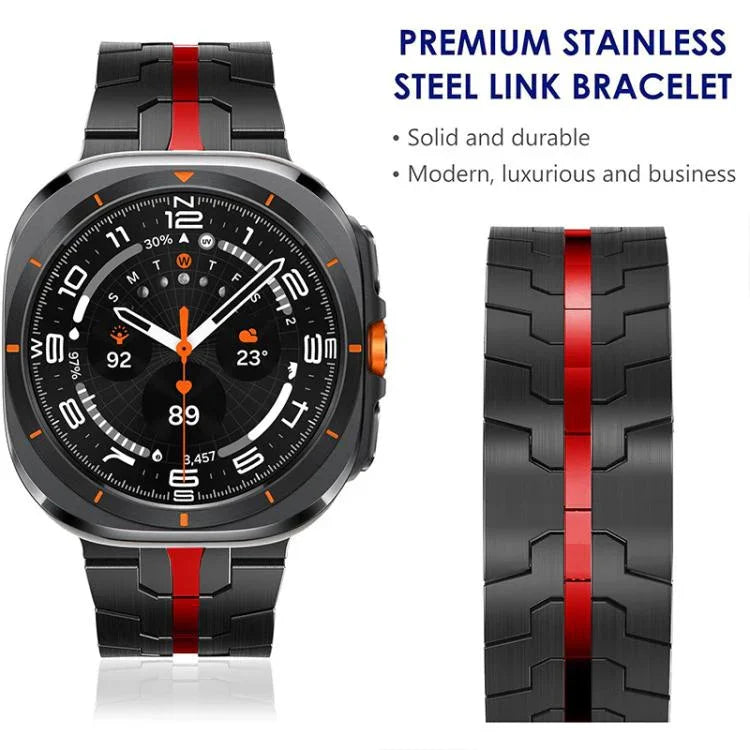 Correia de Relógio em Aço Inoxidável com Fivela Borboleta xDfind, Para Samsung Galaxy Watch Ultra / Ultra 2025, Para Samsung Galaxy Watch8 / 8 Classic