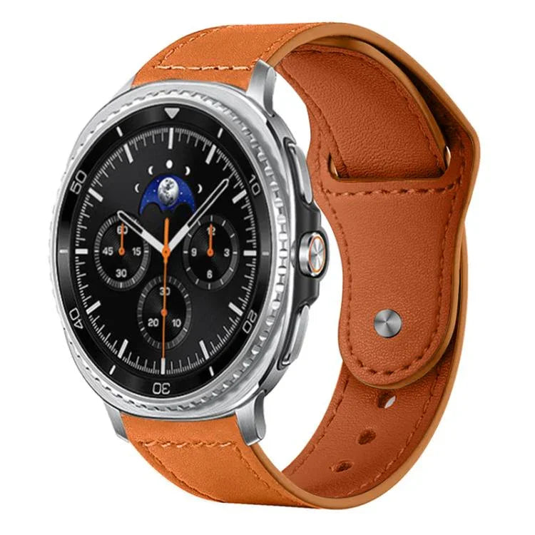 xDfind Rivet Buckle Genuine Leather Watch Band, For Samsung Galaxy Watch Ultra / Ultra 2025, For Samsung Galaxy Watch8 / 8 Classic