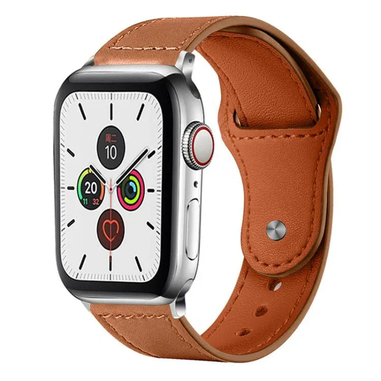 Pulseira de Relógio em Pele Genuína com Fecho de Rebite xDfind, Para Apple Watch 42 / 44 / 45 / 46 / 49mm, Para Apple Watch 38 / 40 / 41 / S10 42mm
