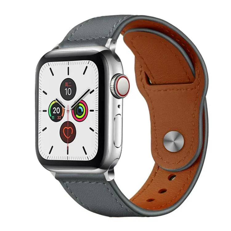 Pulseira de Relógio em Pele Genuína com Fecho de Rebite xDfind, Para Apple Watch 42 / 44 / 45 / 46 / 49mm, Para Apple Watch 38 / 40 / 41 / S10 42mm
