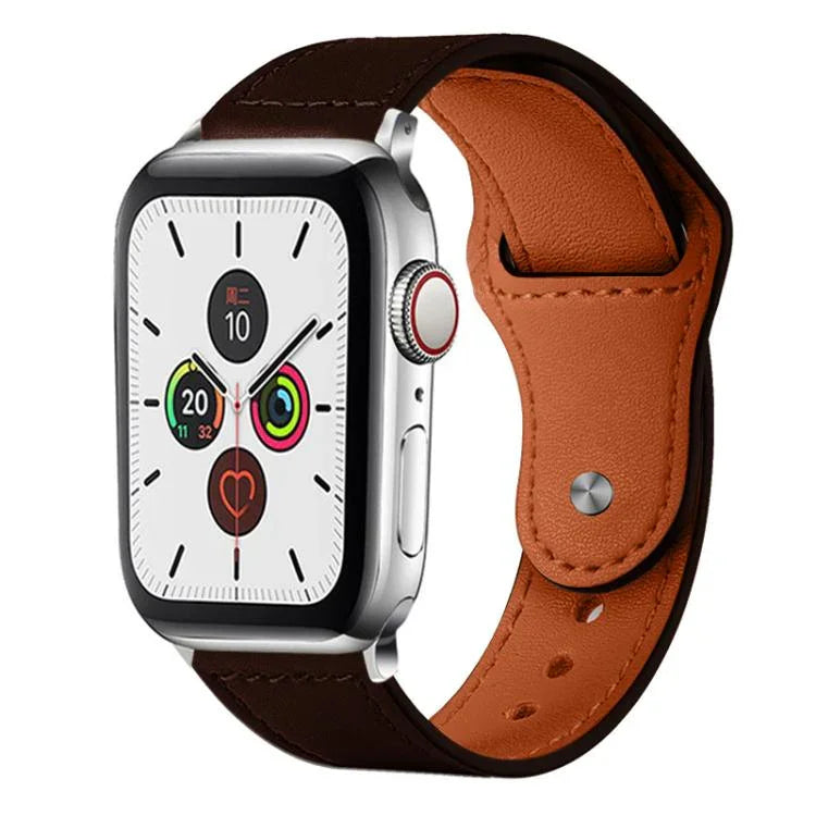 Pulseira de Relógio em Pele Genuína com Fecho de Rebite xDfind, Para Apple Watch 42 / 44 / 45 / 46 / 49mm, Para Apple Watch 38 / 40 / 41 / S10 42mm