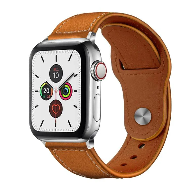 Pulseira de Relógio em Pele Genuína com Fecho de Rebite xDfind, Para Apple Watch 42 / 44 / 45 / 46 / 49mm, Para Apple Watch 38 / 40 / 41 / S10 42mm