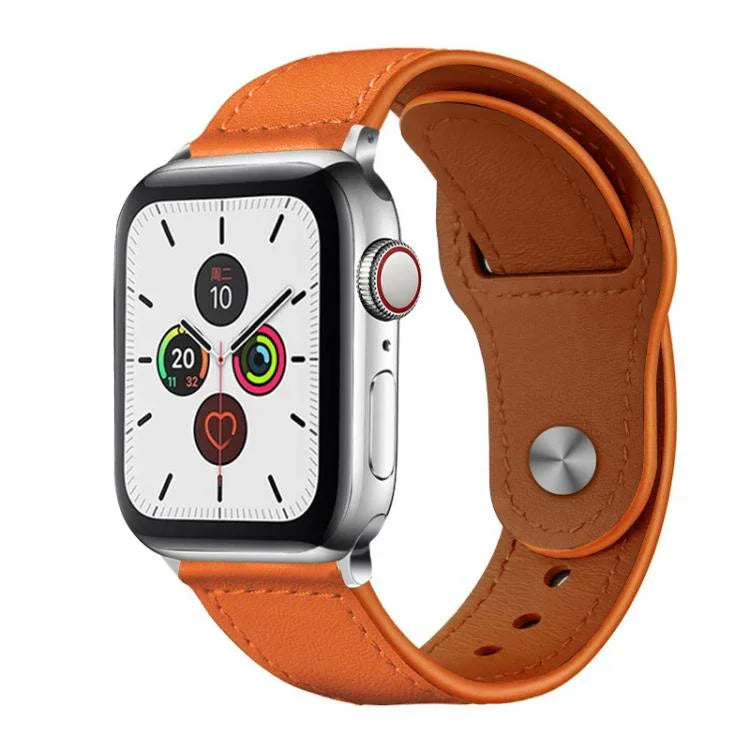 Pulseira de Relógio em Pele Genuína com Fecho de Rebite xDfind, Para Apple Watch 42 / 44 / 45 / 46 / 49mm, Para Apple Watch 38 / 40 / 41 / S10 42mm