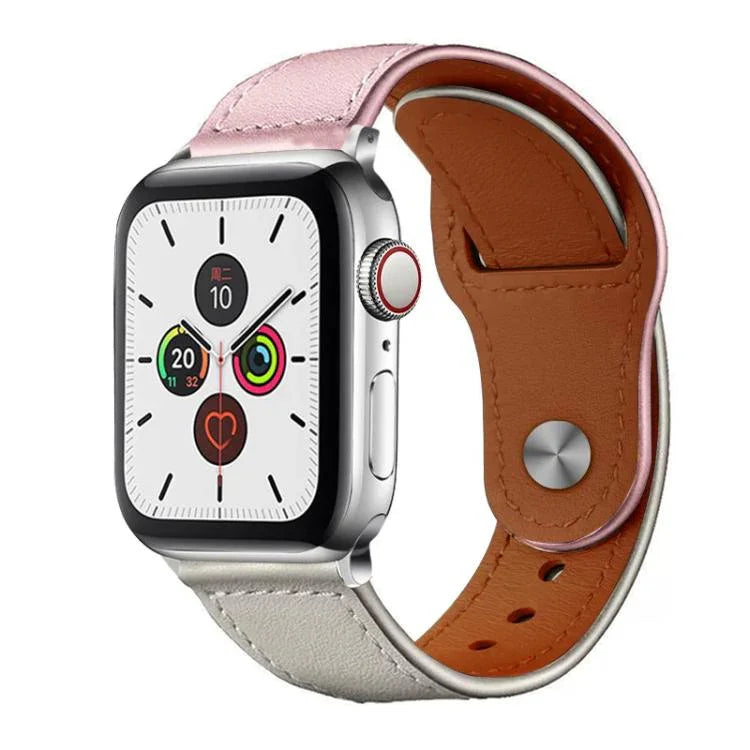 Pulseira de Relógio em Pele Genuína com Fecho de Rebite xDfind, Para Apple Watch 42 / 44 / 45 / 46 / 49mm, Para Apple Watch 38 / 40 / 41 / S10 42mm