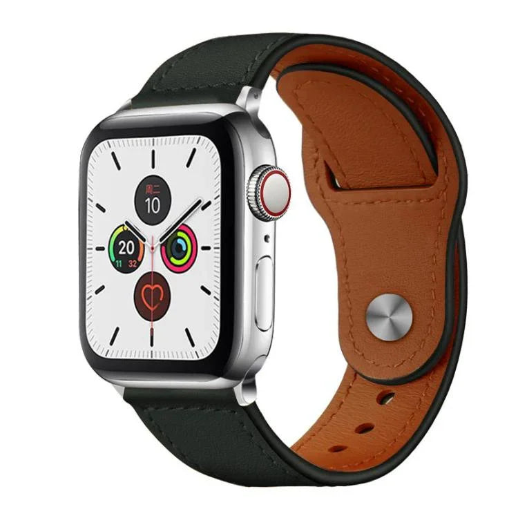Pulseira de Relógio em Pele Genuína com Fecho de Rebite xDfind, Para Apple Watch 42 / 44 / 45 / 46 / 49mm, Para Apple Watch 38 / 40 / 41 / S10 42mm
