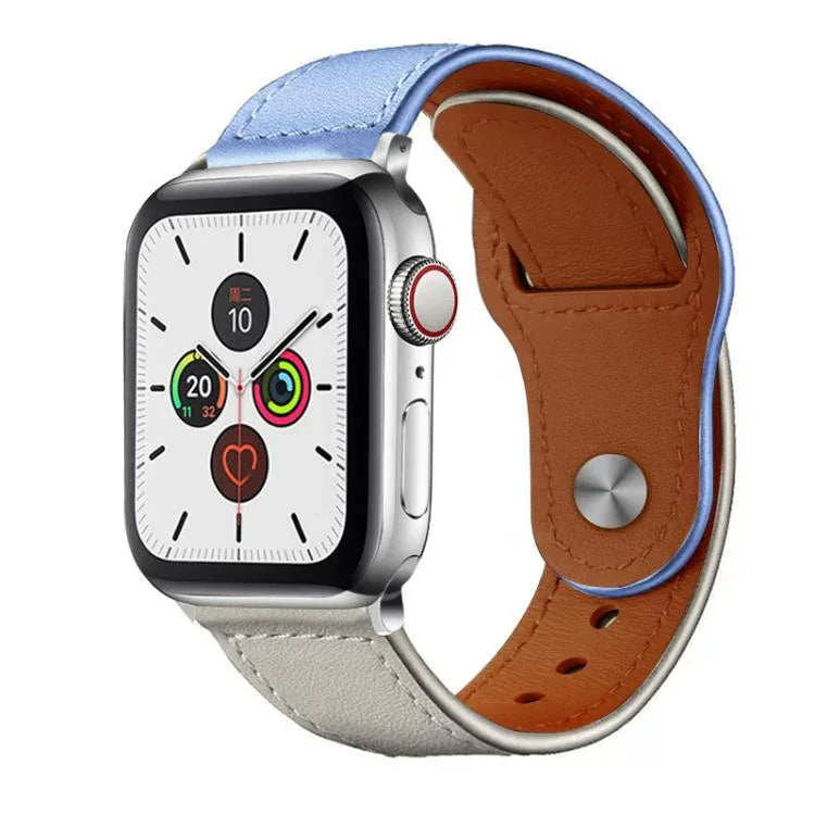 Pulseira de Relógio em Pele Genuína com Fecho de Rebite xDfind, Para Apple Watch 42 / 44 / 45 / 46 / 49mm, Para Apple Watch 38 / 40 / 41 / S10 42mm