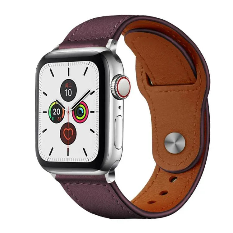 Pulseira de Relógio em Pele Genuína com Fecho de Rebite xDfind, Para Apple Watch 42 / 44 / 45 / 46 / 49mm, Para Apple Watch 38 / 40 / 41 / S10 42mm