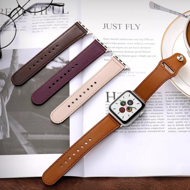 Pulseira de Relógio em Pele Genuína com Fecho de Rebite xDfind, Para Apple Watch 42 / 44 / 45 / 46 / 49mm, Para Apple Watch 38 / 40 / 41 / S10 42mm