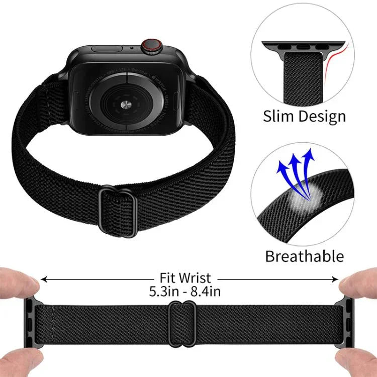 Correia de Relógio em Nylon Elástico com Fivela Escada para Cintura Pequena xDfind, Para Apple Watch 42 / 44 / 45 / 46 / 49mm, Para Apple Watch 38 / 40 / 41 / S10 42mm