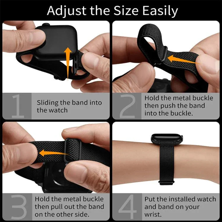 Correia de Relógio em Nylon Elástico com Fivela Escada para Cintura Pequena xDfind, Para Apple Watch 42 / 44 / 45 / 46 / 49mm, Para Apple Watch 38 / 40 / 41 / S10 42mm